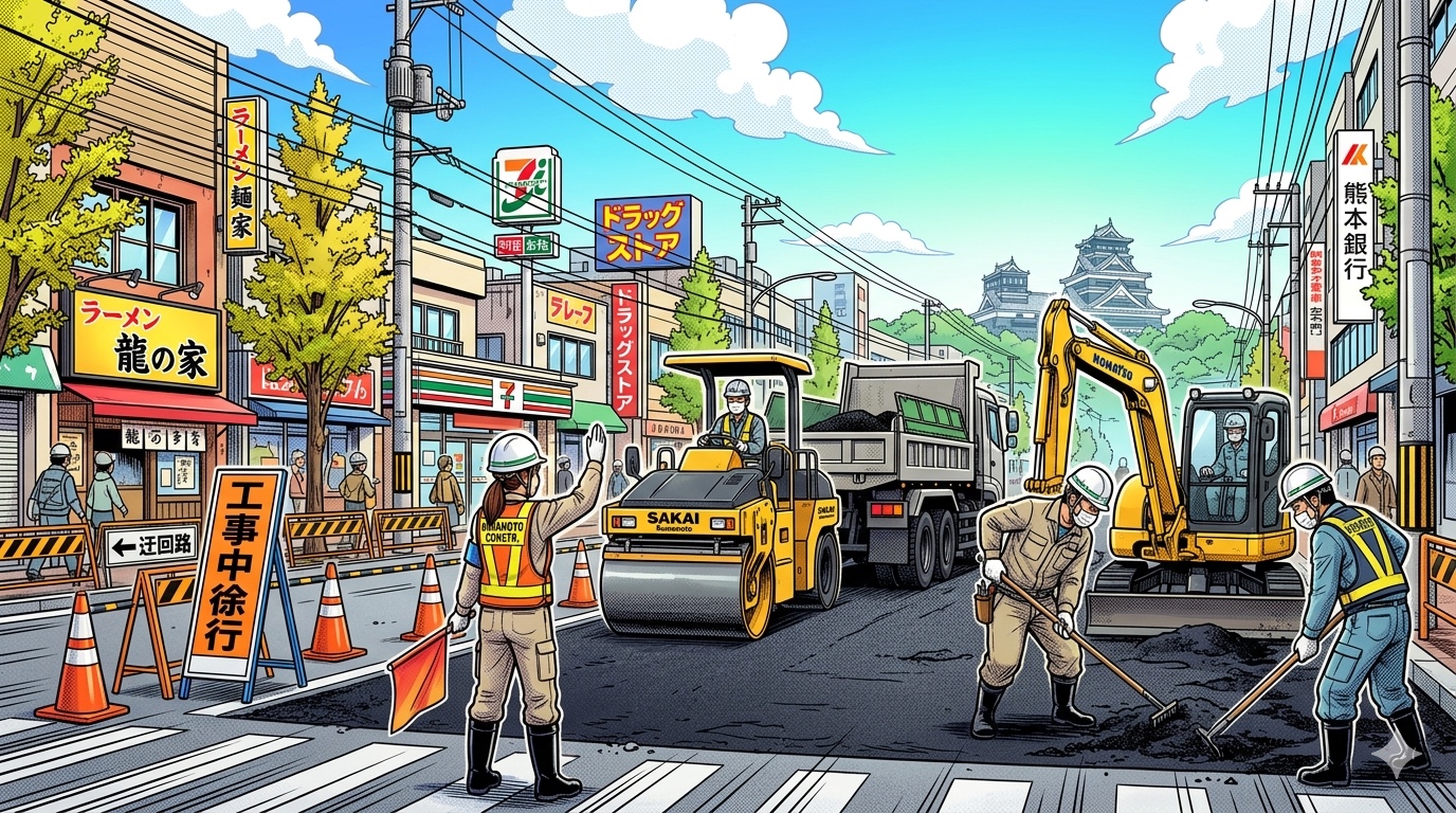 嶋本建設の道路工事